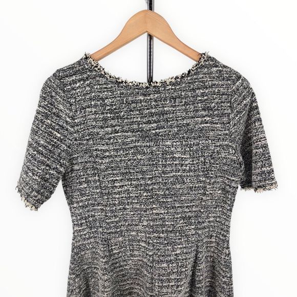 Lane Bryant Tweed Boucle Raw Trim Short Sleeve Fit & Flare Dress 10/12 Large - Picture 6 of 12